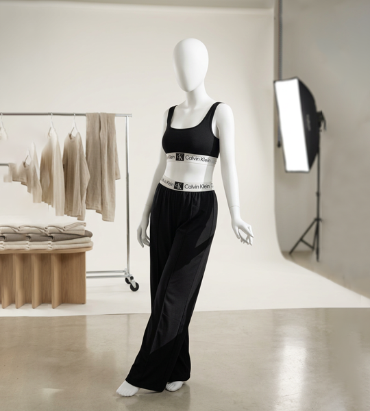 Calvin Klein Two-Piece Lounge Set — CK Logo Bralette & Wide-Leg Pants